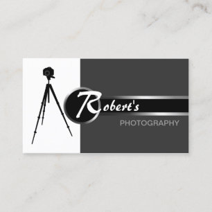 Modern Photography Grey Business Card