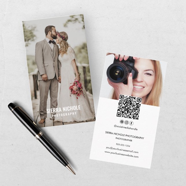 Modern Photography Photo QR Code Business Card (Creator Uploaded)