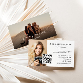Modern Photography QR Code Business Card