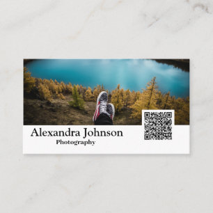 Modern Photography QR Code Photo Photographer Business Card