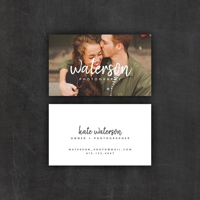 Modern Photography White Script | Business Cards (Creator Uploaded)