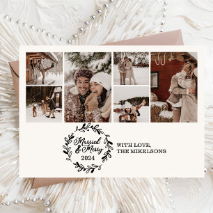 Modern Photos Married and Merry Holiday Card