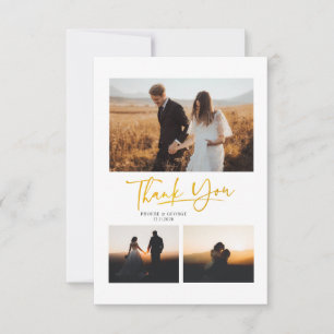 Modern Photos Wedding Thank You Card