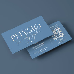 Modern Physiotherapy Physical Therapist Dusty Blue Business Card