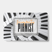 Modern Piano Spirals Black&White Orange Pianist