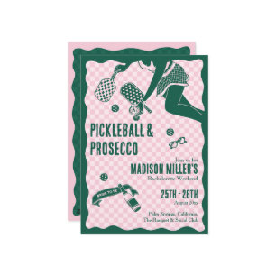 Modern Pickleball & Prosecco Bachelorette Weekend Invitation