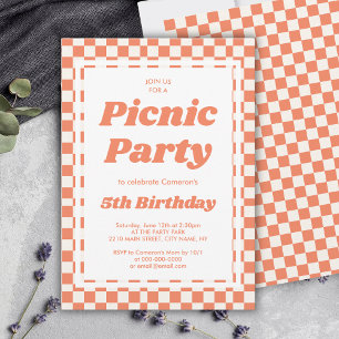 Modern Picnic Party Birthday Invitation