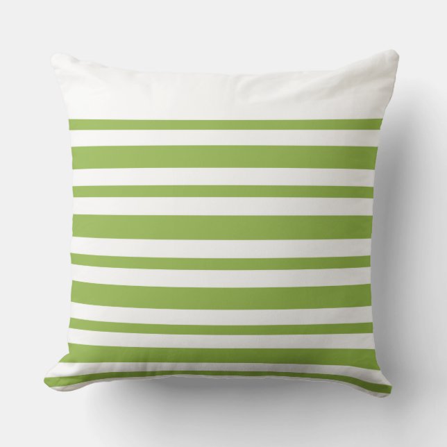 Modern Pillow Green Stripe CH9 by marlodeedesigns (Front)