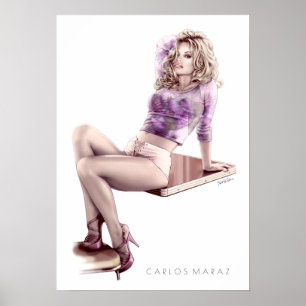 Modern Pin-Up Girl Illustration Print