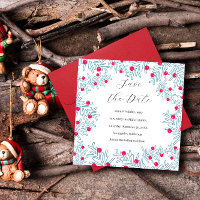 Modern Pine Branch and Red Berry Christmas Pattern