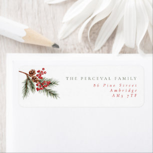 Modern Pine Branch Family Return Address
