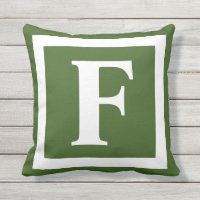 Modern Pine Green Bold Monogram Initial