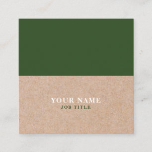 Modern Pine PRINTED Kraft Square Business Card