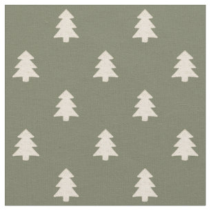 Modern Pine Trees Neutral Boho Farmhouse Winter Fabric