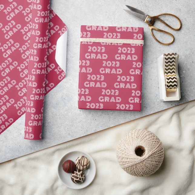 Modern Pink 2023 Grad  Wrapping Paper (Crafts)