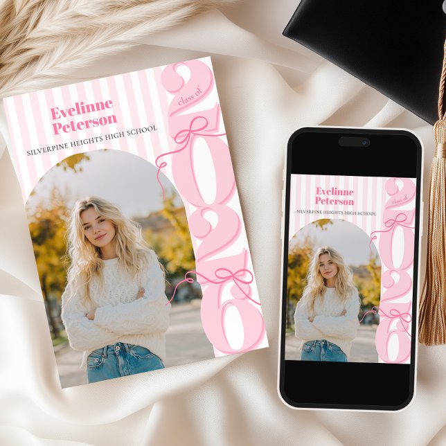 Modern Pink 2026 Graduation Invitation (Creator Uploaded)