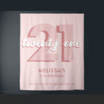 Modern Pink 21st Birthday Tapestry<br><div class="desc">Modern Pink 21st Birthday Tapestry Photo Backdrop</div>