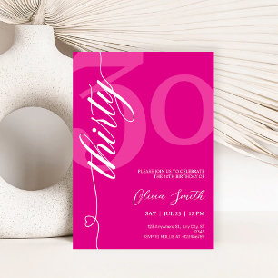 Modern Pink 30th Birthday Party Invitation