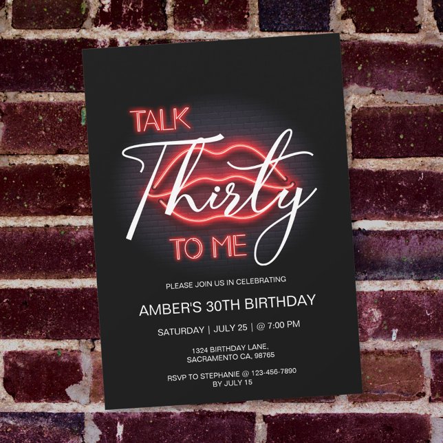 Modern Pink 30th Birthday Party Invitation (Creator Uploaded)