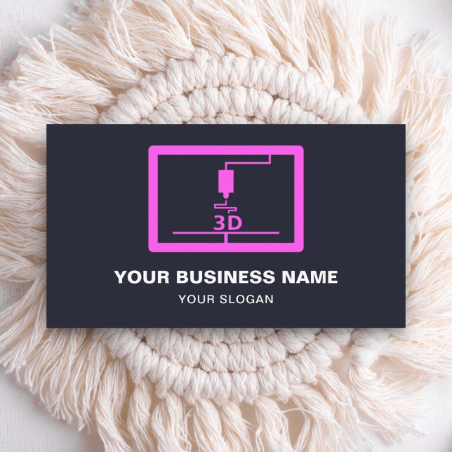 Modern Pink 3D Printer Business Card (Creator Uploaded)