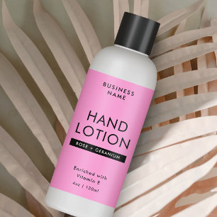 Modern Pink 4 OZ Cosmetic Bottle Wrapper Label