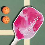 Modern Pink Abstract Brushstroke Personalised Name Pickleball Paddle<br><div class="desc">Modern Pink Abstract Brushstroke Personalised Name Pickleball Paddle features a stylish abstract modern brushstroke pattern with your custom personalised name in elegant white script. Personalise by editing the text in the text box provided. Perfect for birthday,  Christmas,  Mother's Day,  BFF and more. Designed by ©Evco Studio www.zazzle.com/store/evcostudio</div>