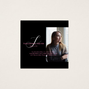 Modern Pink and Back 4 Photos Script Monogram