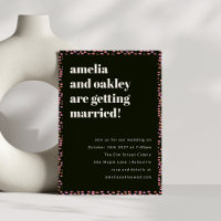 Modern Pink and Black Dots Elegant Unique Wedding