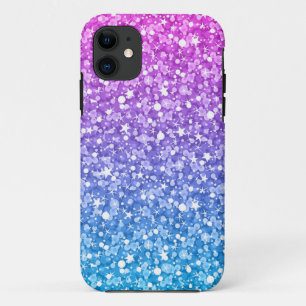Modern Pink And Blue Glitter Case-Mate iPhone Case