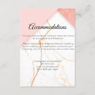 Modern Pink and Gold Marble Enclosure Card