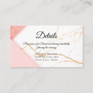 Modern Pink and Gold Marble Enclosure Card