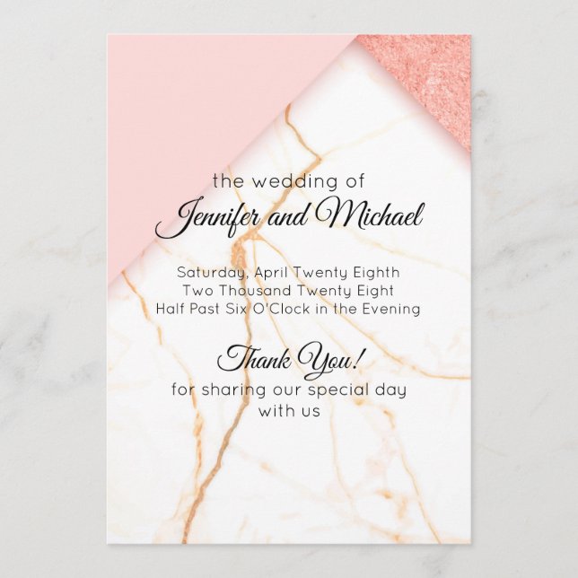 Modern Pink and Gold Marble Programme (Front)