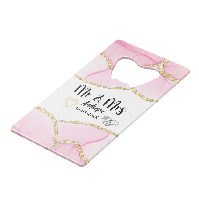 Modern Pink and Gold Mr and Mrs (Front Angled)