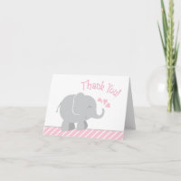 Modern Pink and Gray Elephant Girl Baby Shower