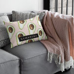 Modern  Pink And Green Avocado Pattern With Name Decorative Cushion<br><div class="desc">Modern  Pink And Green Avocado Pattern With Name</div>
