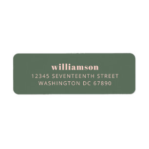 Modern Pink and Green Last Name Return Address