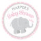 Modern Pink and Grey Elephant Girl Baby Shower