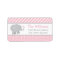 Modern Pink and Grey Elephant Girl Return Address