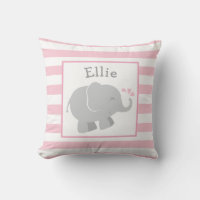 Modern Pink and Grey Elephant Monogram