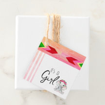 Modern Pink and Grey Elephant Monogram Custom