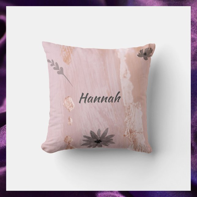 Modern Pink and Grey Floral Cushion (Creator Uploaded)