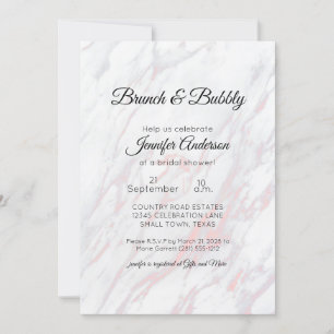 Modern Pink and Grey Marble Bridal Brunch