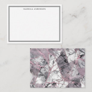 Modern Pink and Grey Marble Personalised Card