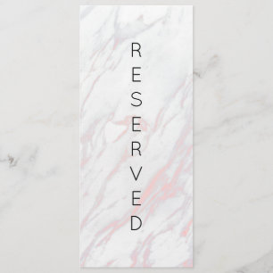 Modern Pink and Grey Marble Reserved Chair Sign Menu