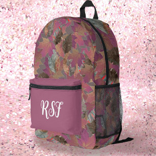 Modern Pink and Mauve Camo Pattern Girly Printed Backpack
