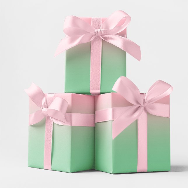 Modern Pink and Mint Green Ombre Wrapping Paper (Modern Pink and Mint Green Ombre Wrapping Paper)