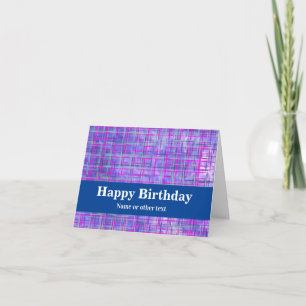 Modern Pink and Purple Grid Lines Abstract Busines Card