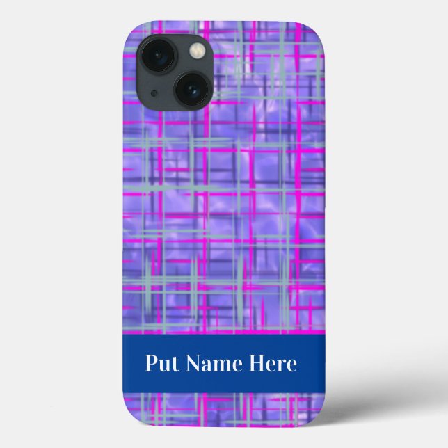Modern Pink and Purple Grid Lines Abstract Case-Mate iPhone Case (Back)