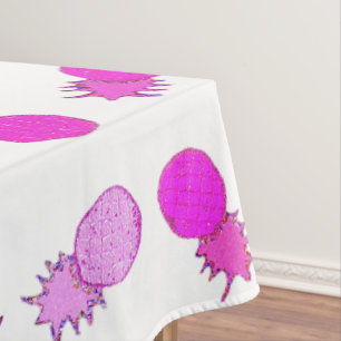 Modern pink and red pineapples tablecloth