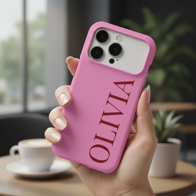 Modern Pink and Red Vertical Personalised Name (Creator Uploaded)